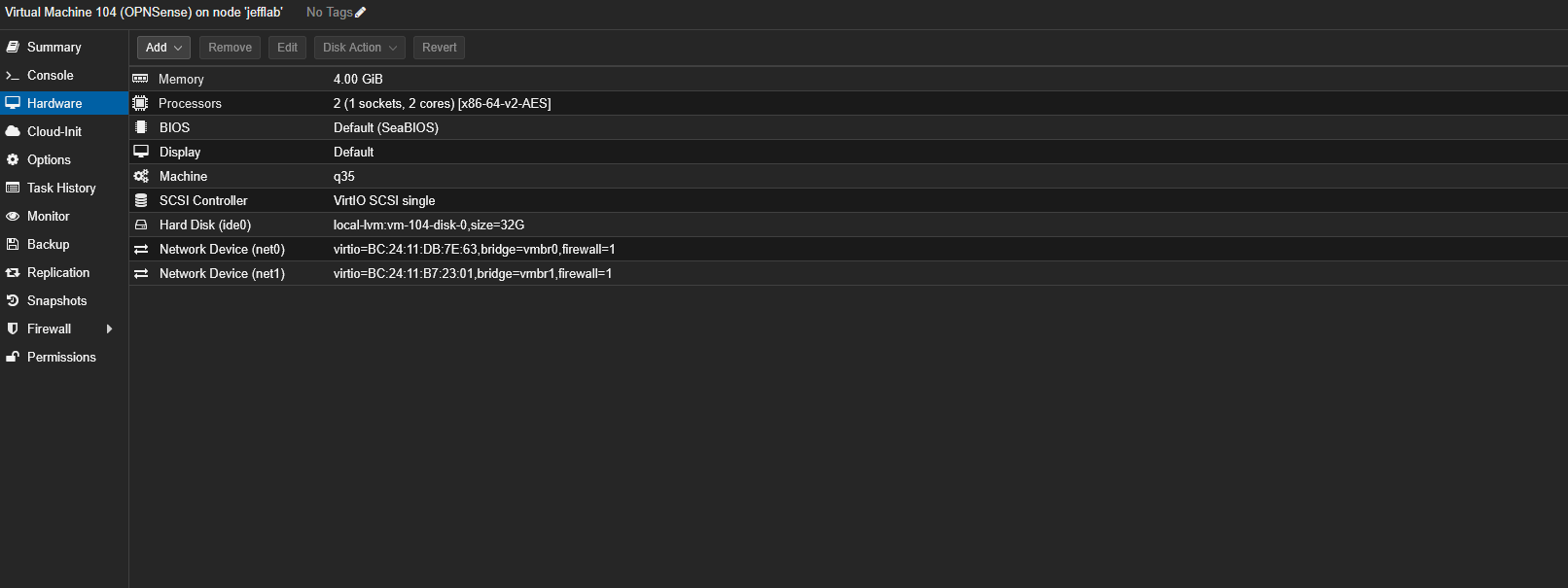 OPNsense VM